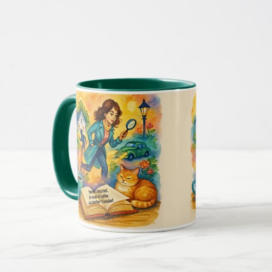 Add Text Name, Murder Mischief Coffee Mok (Voorkant links)