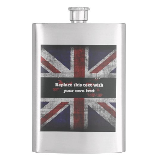 Add text on English flag Throw Pillow Flacon (Voorkant)