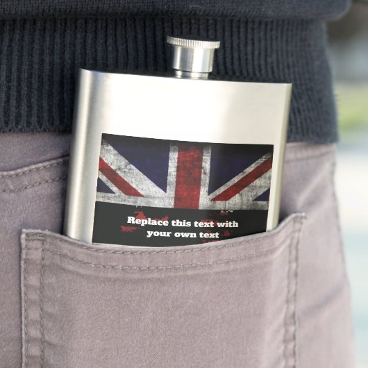 Add text on English flag Throw Pillow Flacon (Voorbeeld)