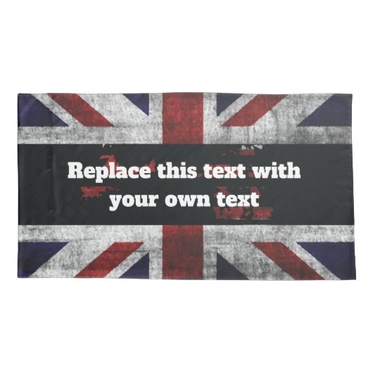 Add text on English flag Throw Pillow Kussensloop (Achterkant)