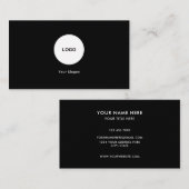 Add your custom logo circle professional black visitekaartje (Voorkant / Achterkant)