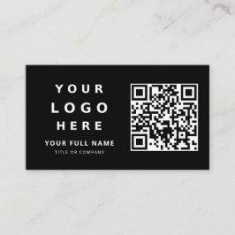 Add Your Custom Logo & Qr Code Professional Black Visitekaartje