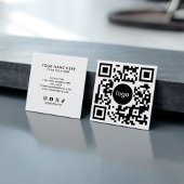 Add Your Custom QR Code Logo Professional White Vierkante Visitekaartje