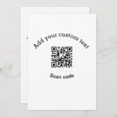 Add your custom text scan QR code business Kaart (Voorkant / Achterkant)