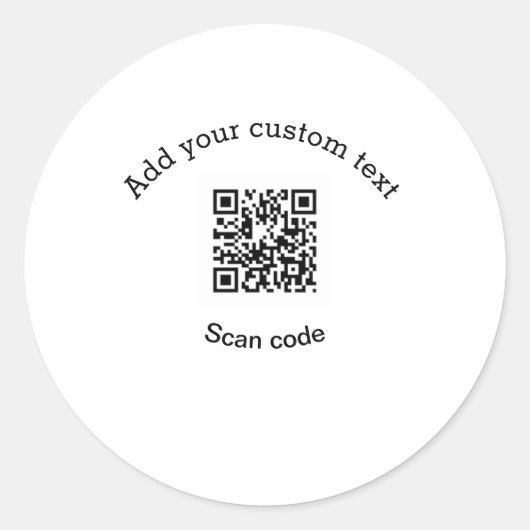 Add your custom text scan QR code business  Ronde Sticker (Voorkant)