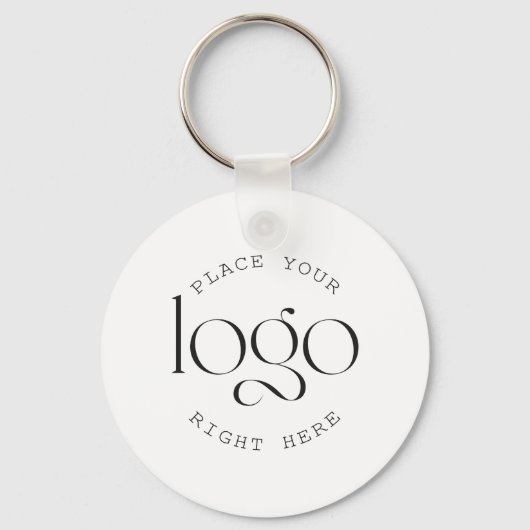 Add Your Logo Custom Business Promotional White Sleutelhanger (Voorkant)