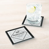 Add Your Logo Customizable Template Glazen Onderzetter (Schuin)