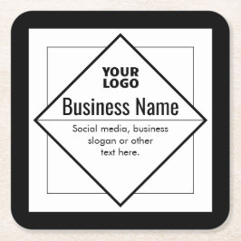 Add Your Logo Customizable Template Vierkante Kartonnen Onderzetter