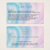 Add your logo Holographic Jewelry Care Card (Devant & derrière)