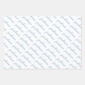 Add-Your-Name Blue | Groene cursieve naam Inpakpapier Vel (Voorkant 2)