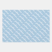 Add-Your-Name Blue | Groene cursieve naam Inpakpapier Vel (Voorkant)