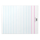 Add Your Name Monogram Extra Wide Ruled Notepad Notitieblok (Voorkant)