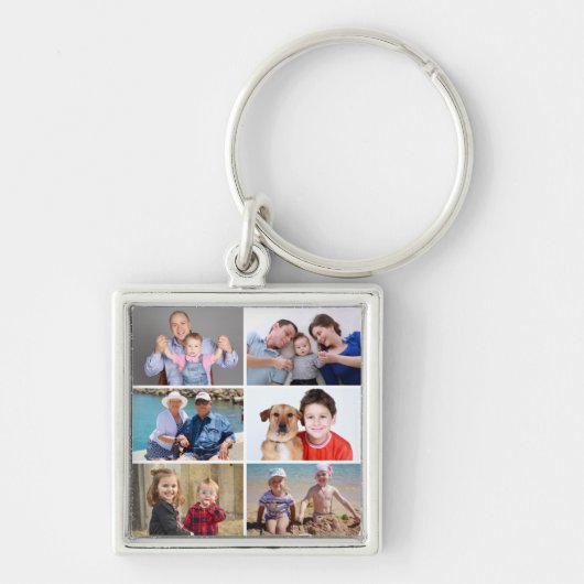Add Your Own 6 Photo Collage Personalized Keychain (Voorkant)