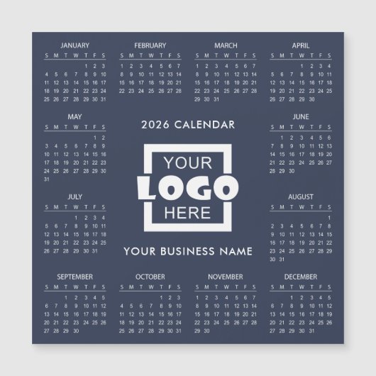 Add Your Own Business Logo 2026 Calendar | Magnet (Devant)