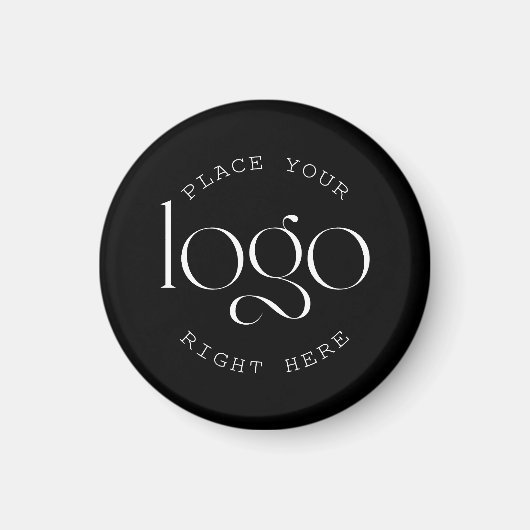 Add Your Own Custom Business Logo Modern Black Magneet (Voorkant)
