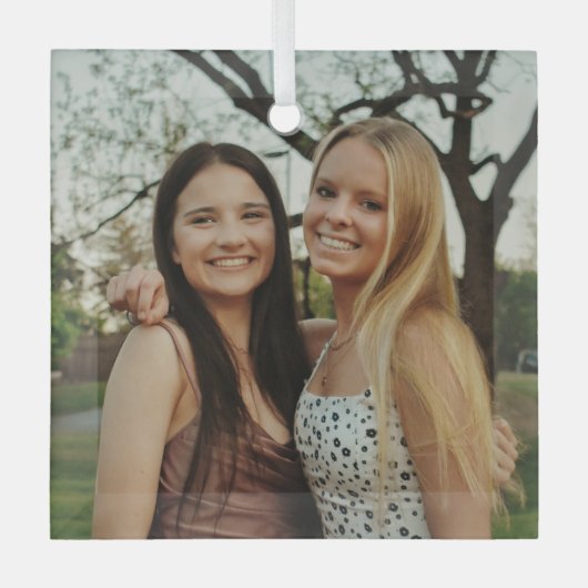 Add Your Own Custom Photo Glas Ornament (Voorkant)