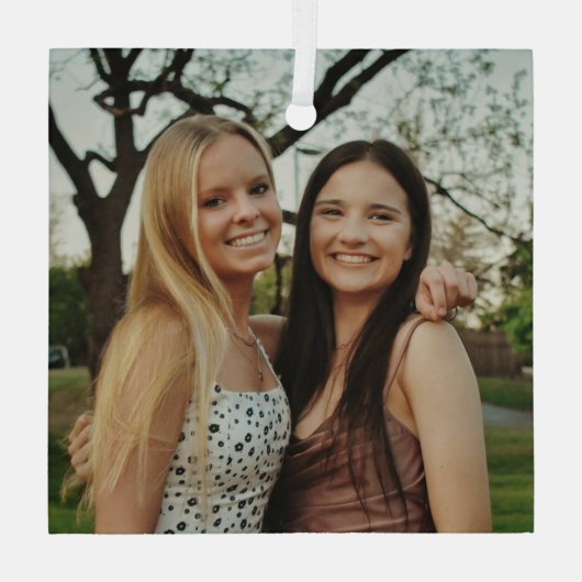 Add Your Own Custom Photo Glas Ornament (Achterkant)