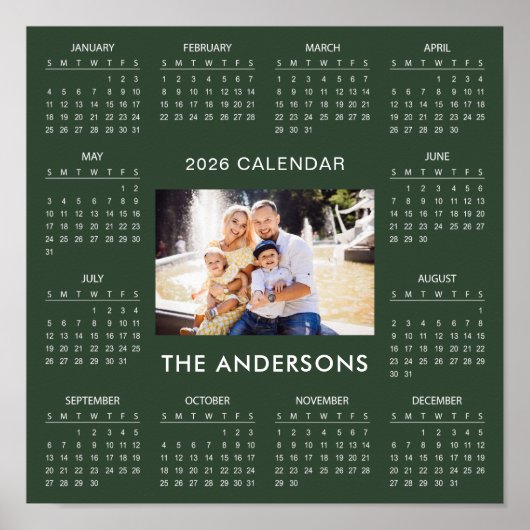 Add Your Own Family Photo 2026 Calendar | Poster (Voorkant)