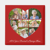 Add Your Own Greeting 8 Photo Collage Heart Cutout Magneet (Voorkant)