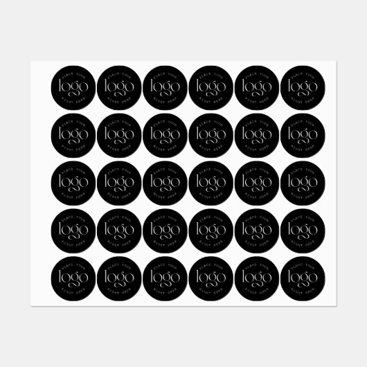 Add Your Own Logo Custom Business Modern Black Labels (Vel)