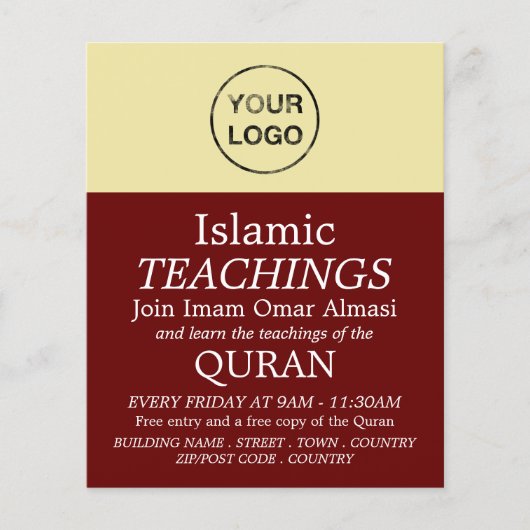 Add Your Own Logo, Islamic Teaching Advertising Flyer (Voorkant)