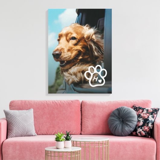 Add Your Own Photo Dog Pets Monogram Canvas Afdruk (Insitu (Woonkamer))