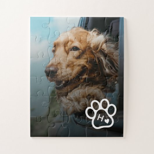 Add Your Own Photo Dog Pets Monogram jigsaw puzzle (Vertical)