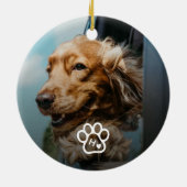 Add Your Own Photo Dog Pets Monogram Keramisch Ornament (Achterkant)