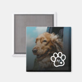 Add Your Own Photo Dog Pets Monogram Magneet (Voorkant / Achterkant)