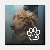 Add Your Own Photo Dog Pets Monogram Magneet (Voorkant)
