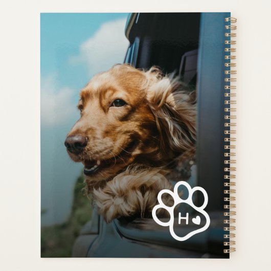 Add Your Own Photo Dog Pets Monogram Planner (Achterkant)