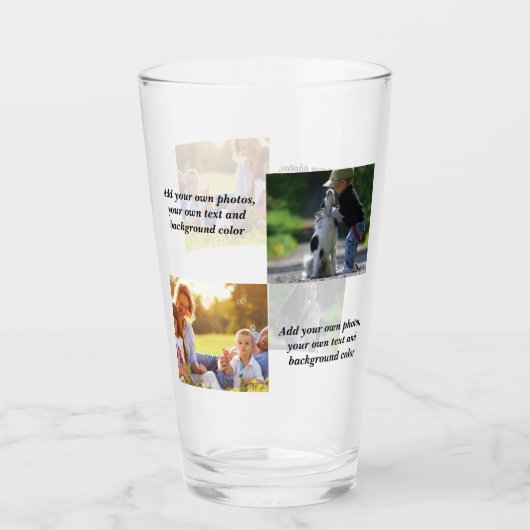Add your own photos, text and  background throw pi glas (Voorkant)