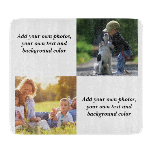 Add your own photos, text and  background throw pi snijplank (Voorkant)