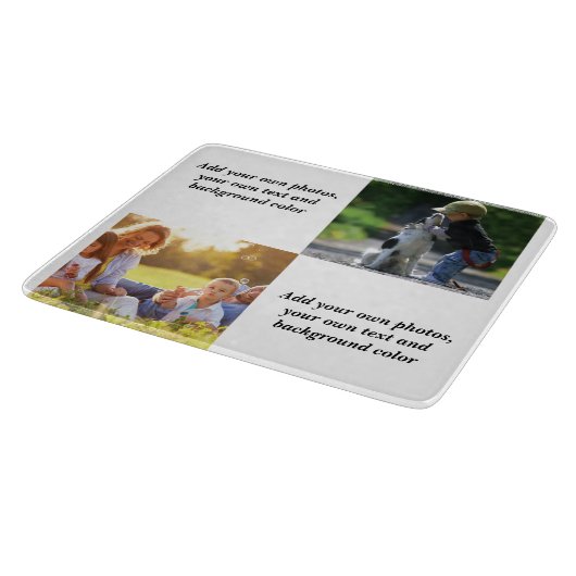 Add your own photos, text and  background throw pi snijplank (Hoek)