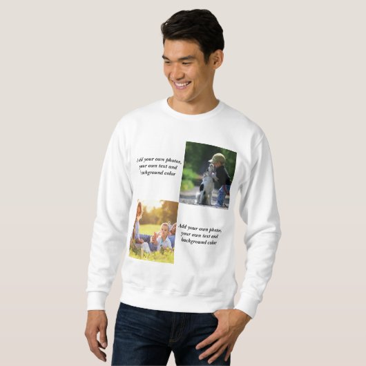 Add your own photos, text and background throw pi trui (Voorkant volledig)