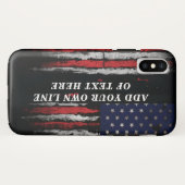 Add your own text on grunge American flag Case-Mate iPhone Case (Achterkant (horizontaal))