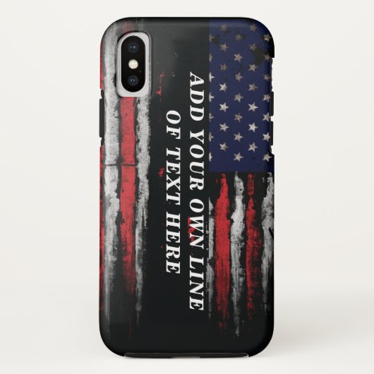 Add your own text on grunge American flag Case-Mate iPhone Case (Achterkant)