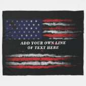 Add your own text on grunge American flag Fleece Deken (Voorkant (Horizontaal))
