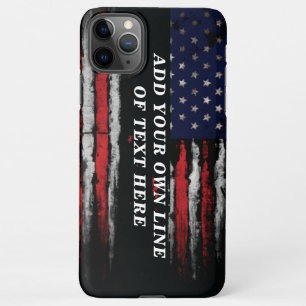 Add your own text on grunge American flag iPhone 11Pro Max Hoesje