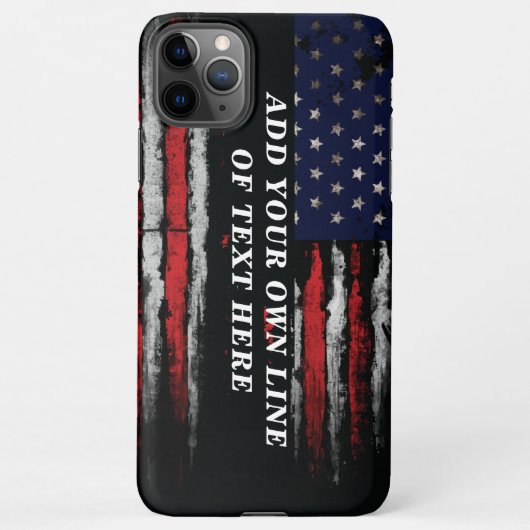 Add your own text on grunge American flag iPhone Hoesje (Achterkant)