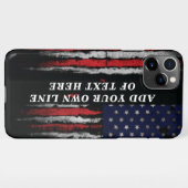 Add your own text on grunge American flag iPhone Hoesje (Achterkant horizontaal)