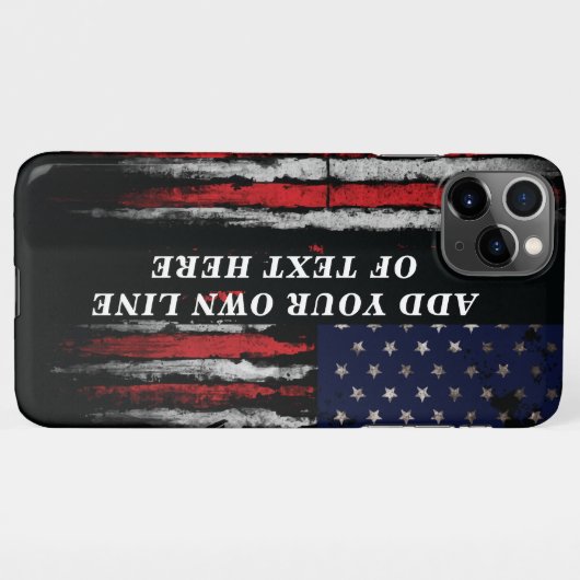 Add your own text on grunge American flag iPhone Hoesje (Achterkant horizontaal)