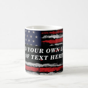 Add your own text on grunge American flag Koffiemok