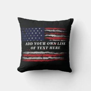 Add your own text on grunge American flag Kussen