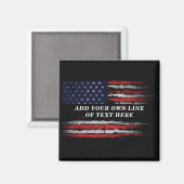 Add your own text on grunge American flag Magneet (Voorkant / Achterkant)