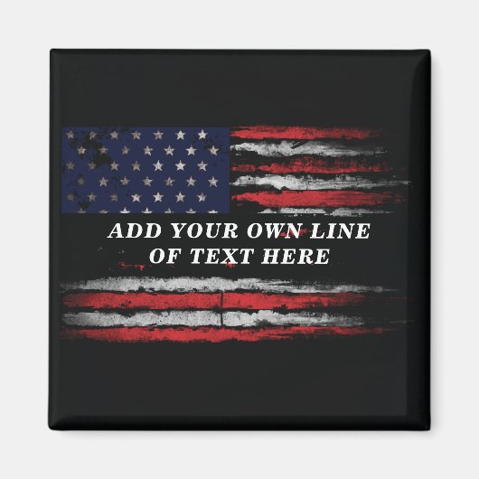 Add your own text on grunge American flag Magneet (Voorkant)
