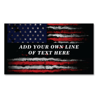 Add your own text on grunge American flag Magnetisch Visitekaartje