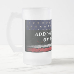 Add your own text on grunge American flag Matglas Bierpul