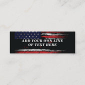 Add your own text on grunge American flag Mini Visitekaartje (Achterkant)