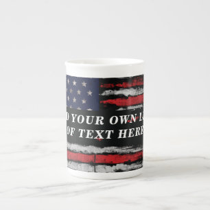 Add your own text on grunge American flag Porselein Kop